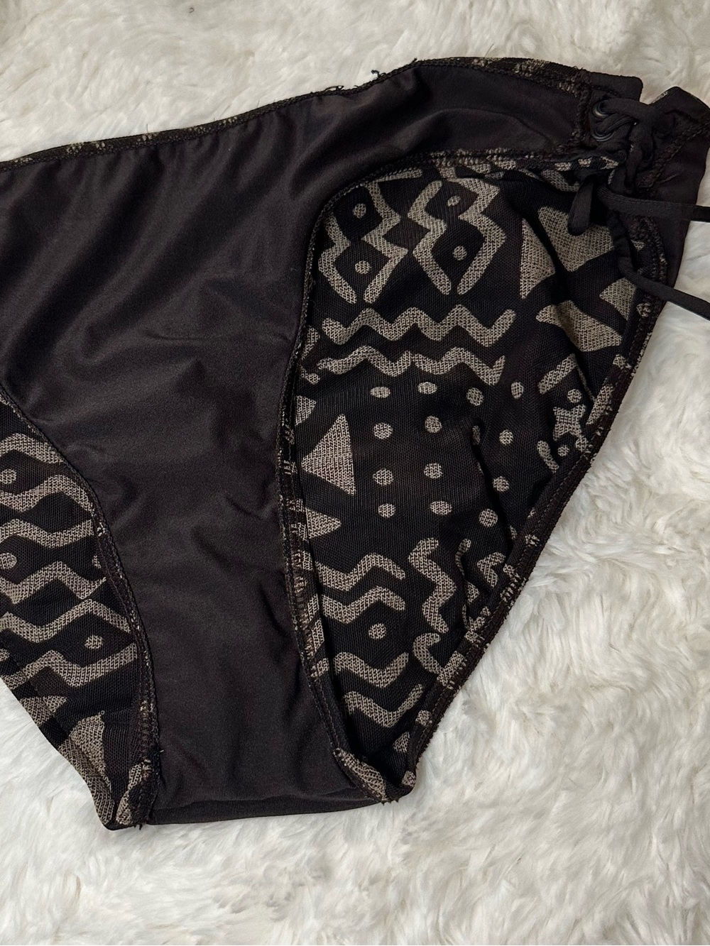 Ralph Lauren Tribal Print Tankini Swim Set Side Tie Brown Tan M Est - Picture 11 of 16